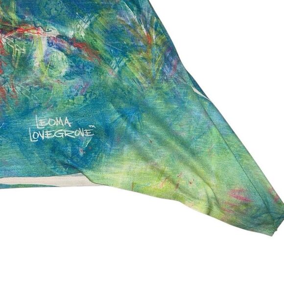 Leoma Lovegrove Multicolor Hummingbirds Wearable Art 3/4 Sleeve Top Ladies Large - Picture 4 of 11